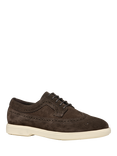 Geox Spherica EC17 Suede Lace Up Trainers, Dark Brown