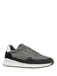 Geox Branthon Suede Blend Lace Up Trainers, Graphite/Dark Grey