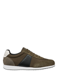 Geox Arthien Suede Blend Lace Up Trainers, Military/Black