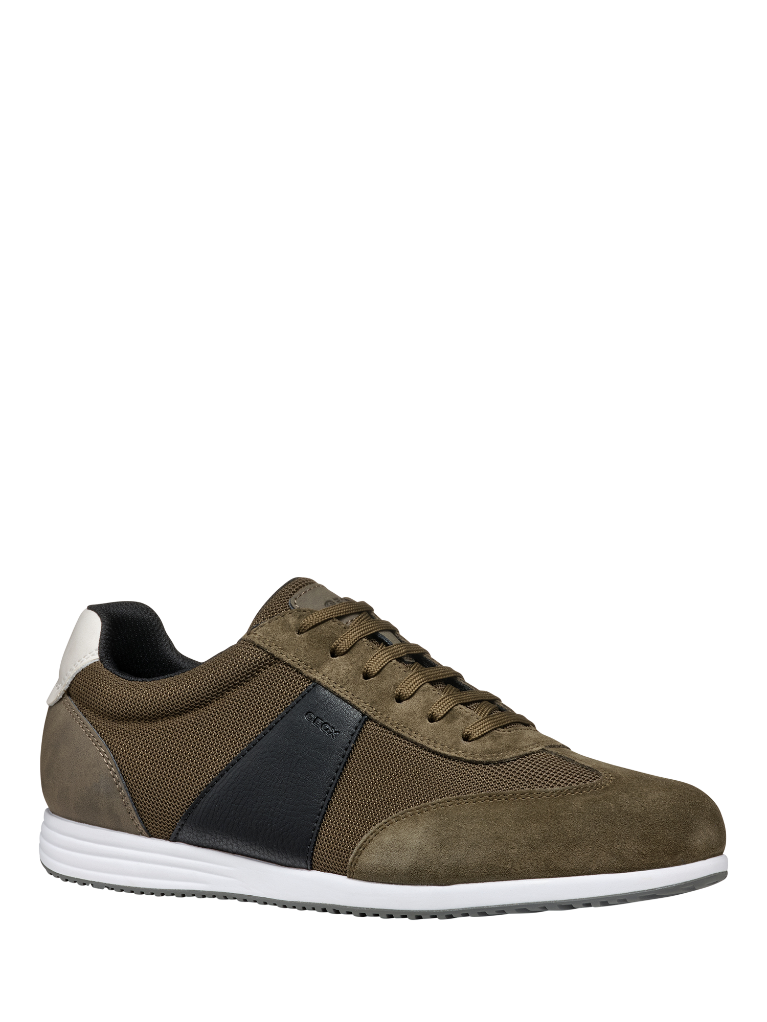 Product image 2 of 6, which shows Geox Arthien Suede Blend Lace Up Trainers, Military/Black, EU39