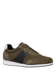 Geox Arthien Suede Blend Lace Up Trainers, Military/Black
