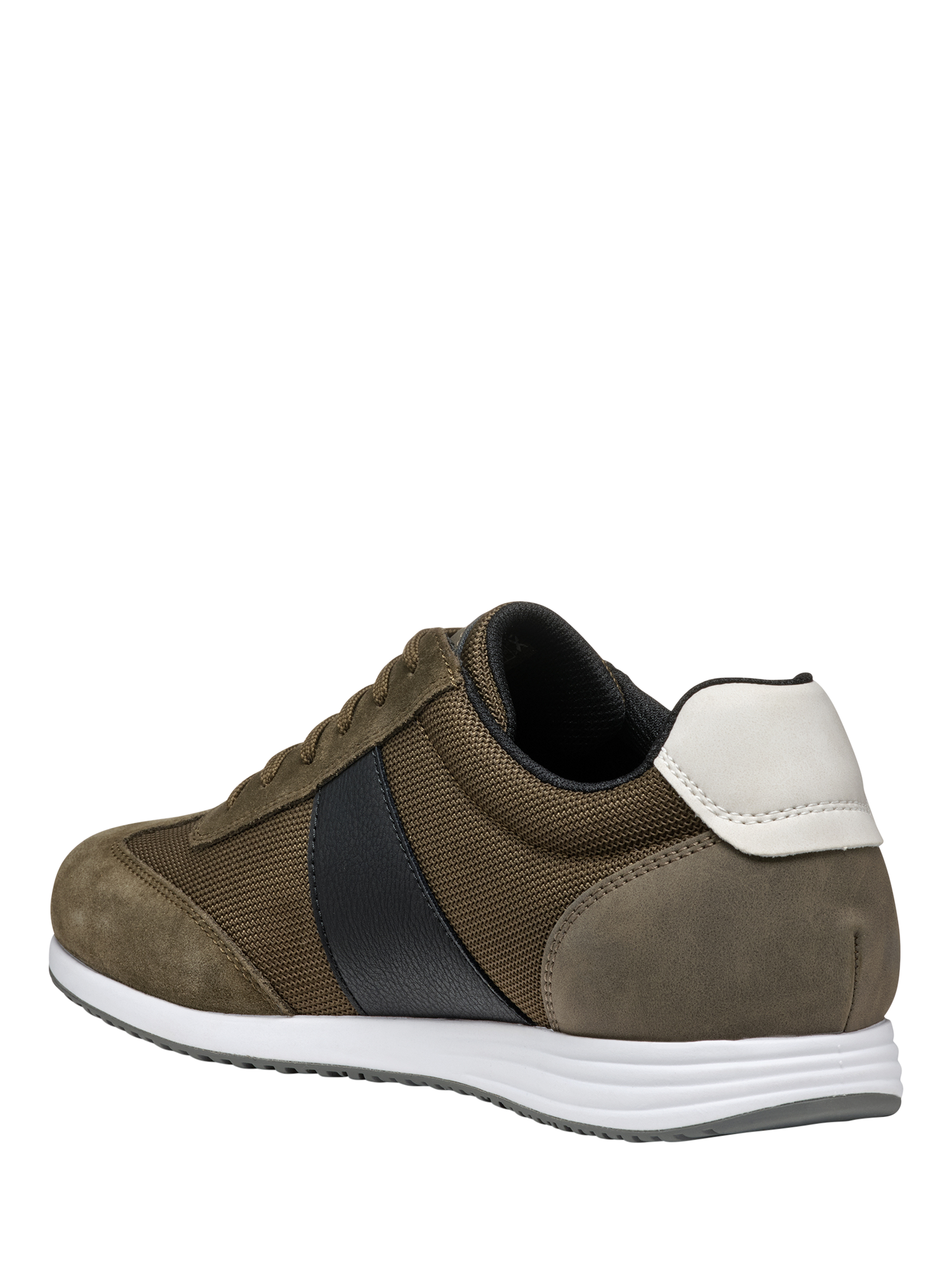 Product image 3 of 6, which shows Geox Arthien Suede Blend Lace Up Trainers, Military/Black, EU39