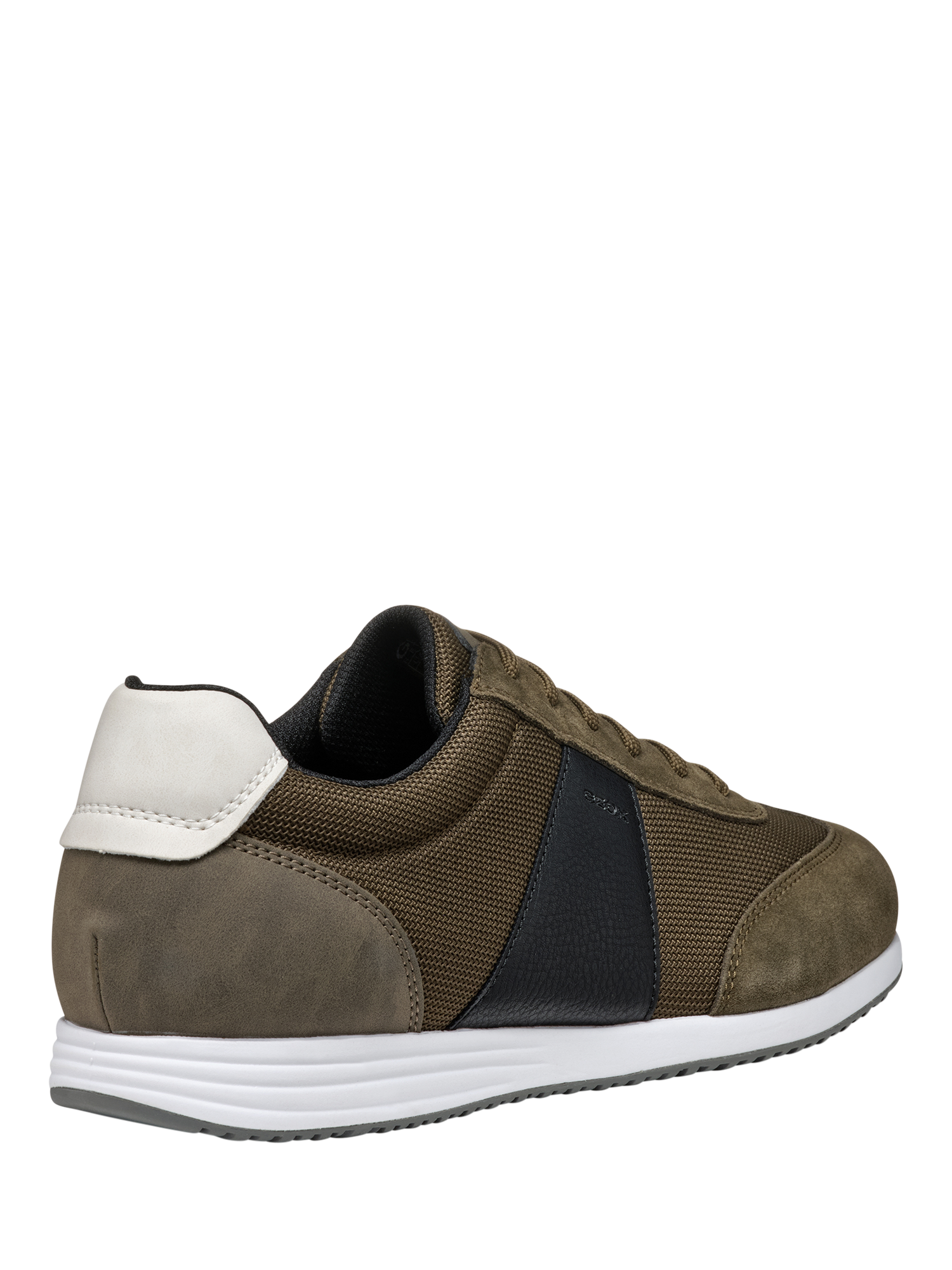 Product image 4 of 6, which shows Geox Arthien Suede Blend Lace Up Trainers, Military/Black, EU39