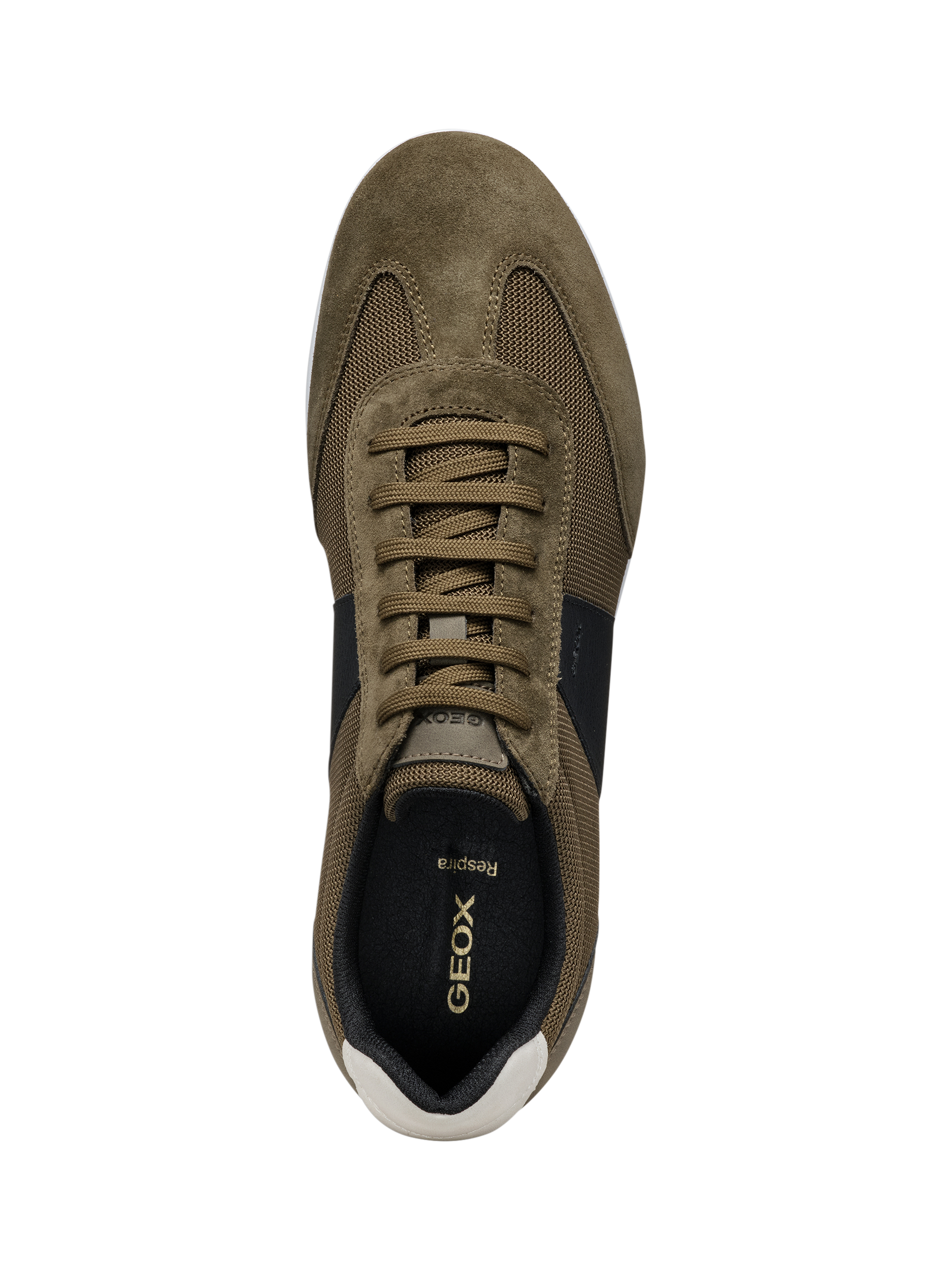Product image 5 of 6, which shows Geox Arthien Suede Blend Lace Up Trainers, Military/Black, EU39