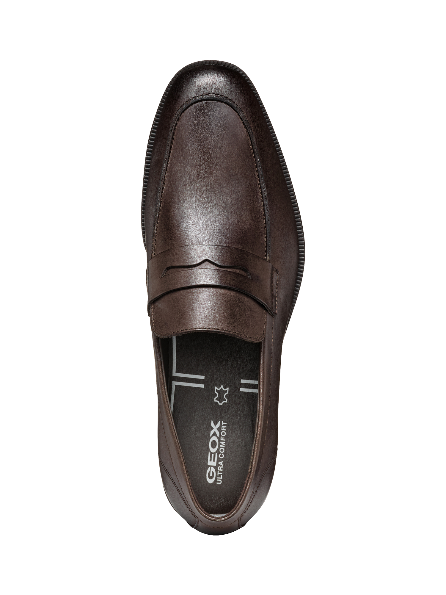 Product image 5 of 6, which shows Geox Walk Pleasure Leather Loafers, Coffee, EU39
