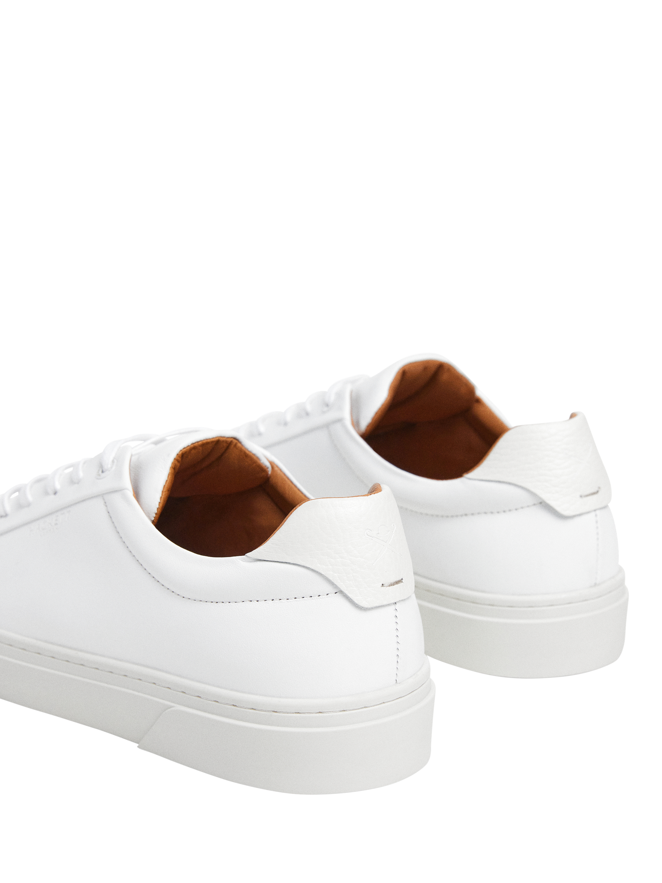 Product image 4 of 6, which shows Hackett London Leather Lace Up Trainers, White, 6