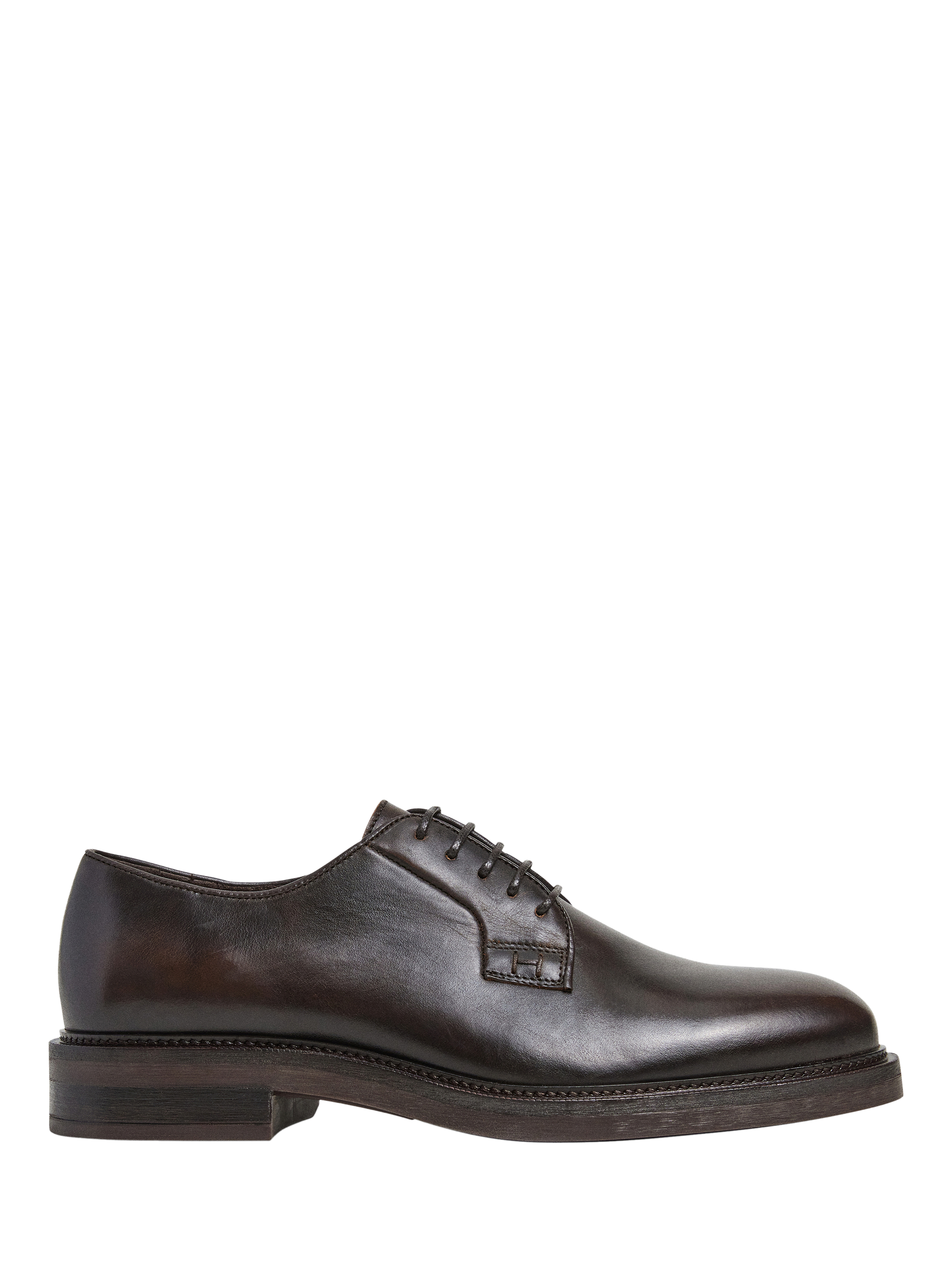 Hackett London Leather Lace Up Derby Shoes, Black, Dark Brown