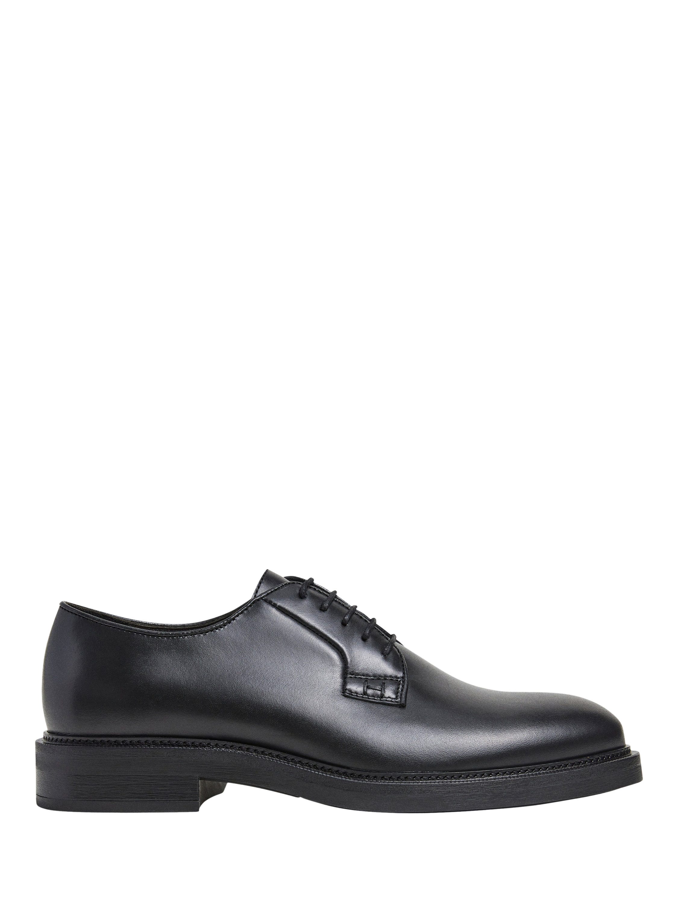 Hackett London Leather Lace Up Derby Shoes, Black, Black