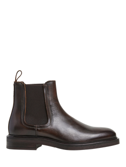 Hackett London Leather Chelsea Boots, Dark Brown, Dark Brown