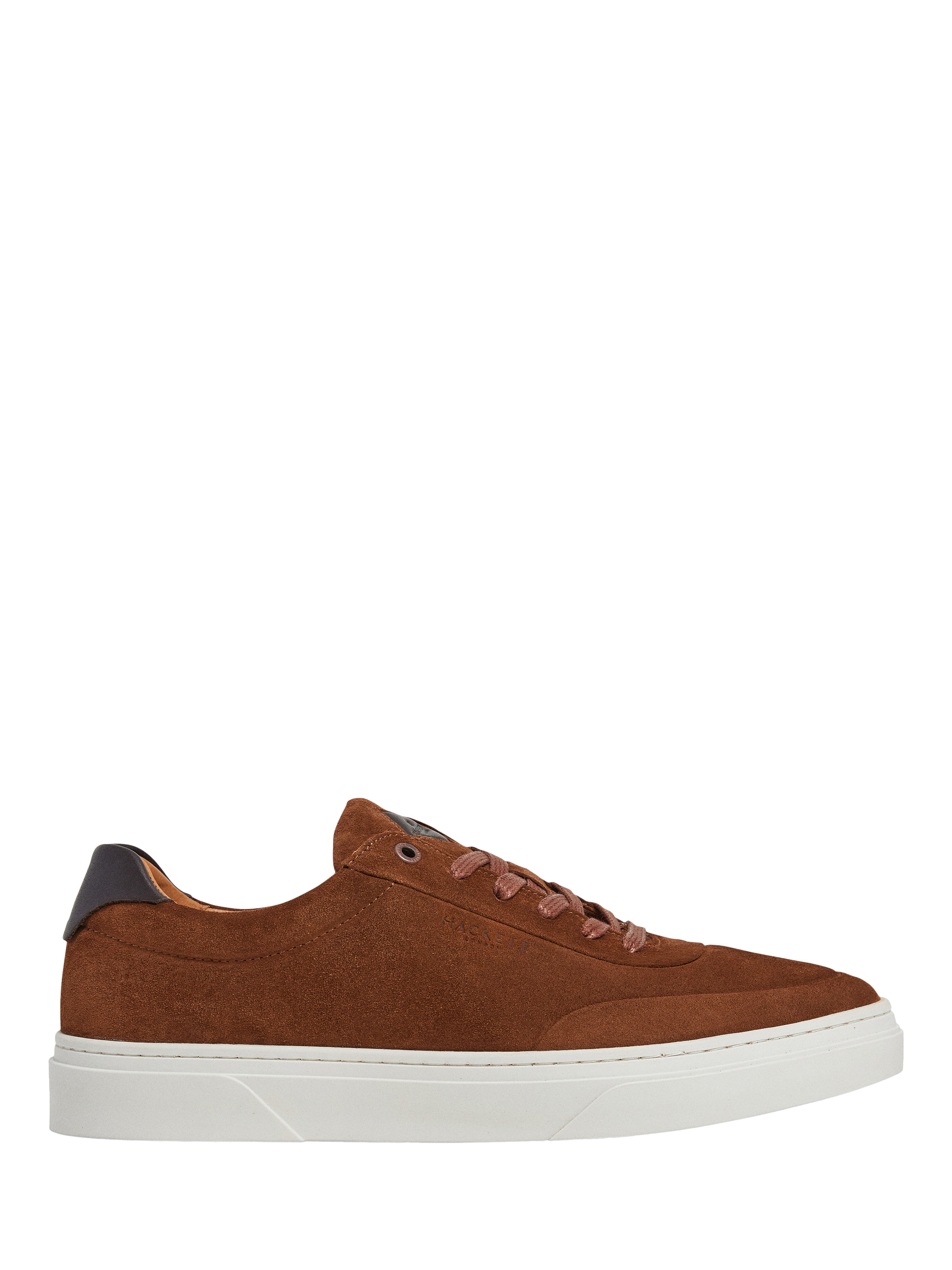Hackett London Classic Suede and Leather Lace Up Trainers, Toffee Brown