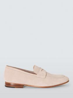 John Lewis Premium Palermo Suede Loafers, Natural