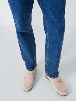 John Lewis Premium Palermo Suede Loafers - view 2, Natural