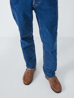 John Lewis Smart Suede Lace-Up Boat Shoes, Brown - view 2, Brown