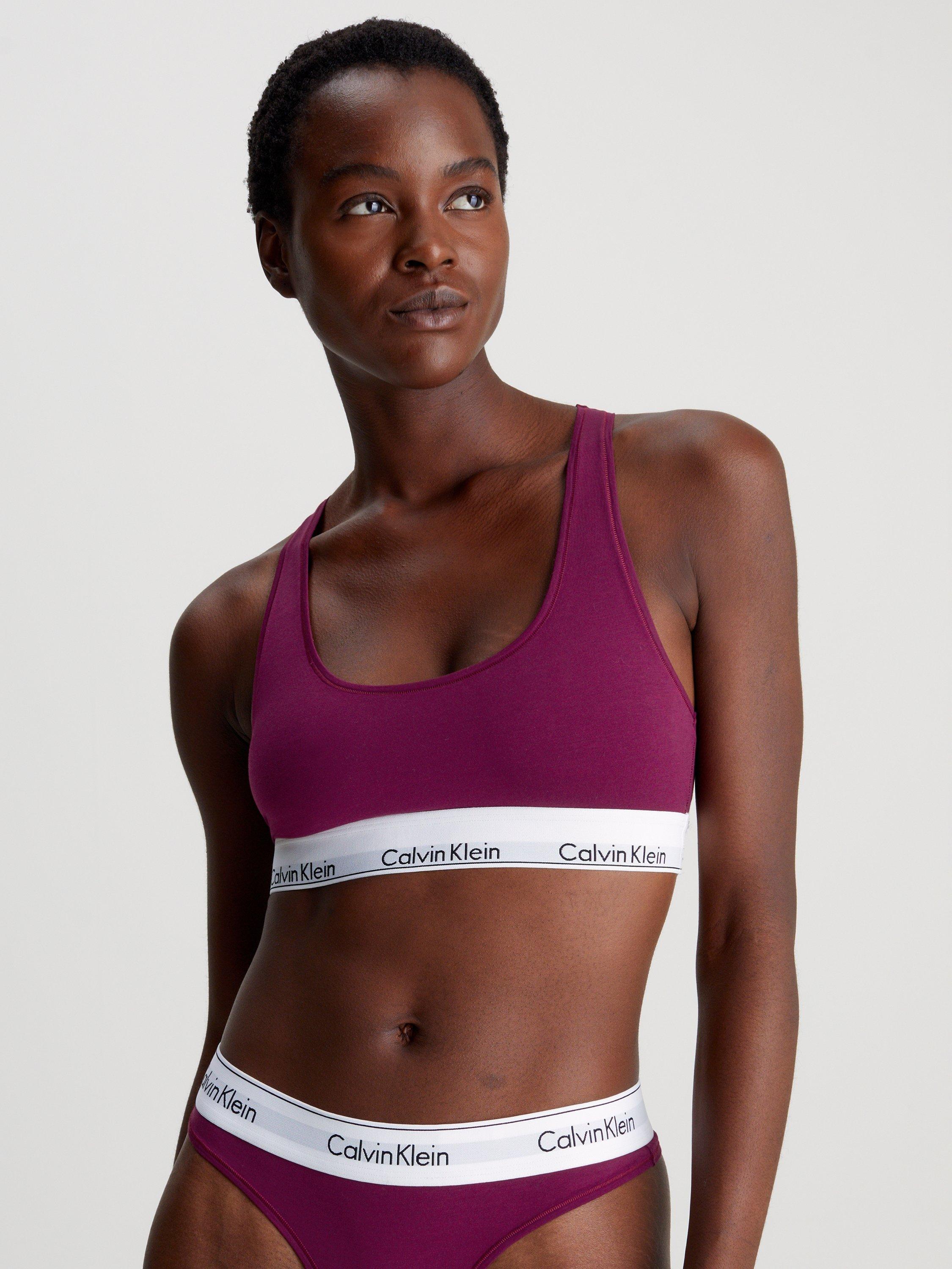 Calvin Klein Modern Cotton Racer Back Bralette Purple Potion