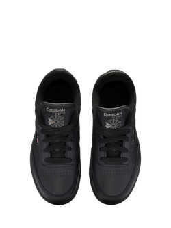 Reebok Kids' Club Champion Leather Trainers, Black - view 2, Black