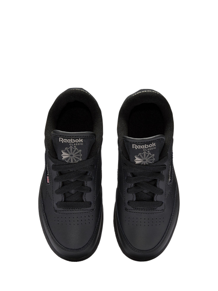 Reebok Kids' Club Champion Leather Trainers, Black - view 2, Black
