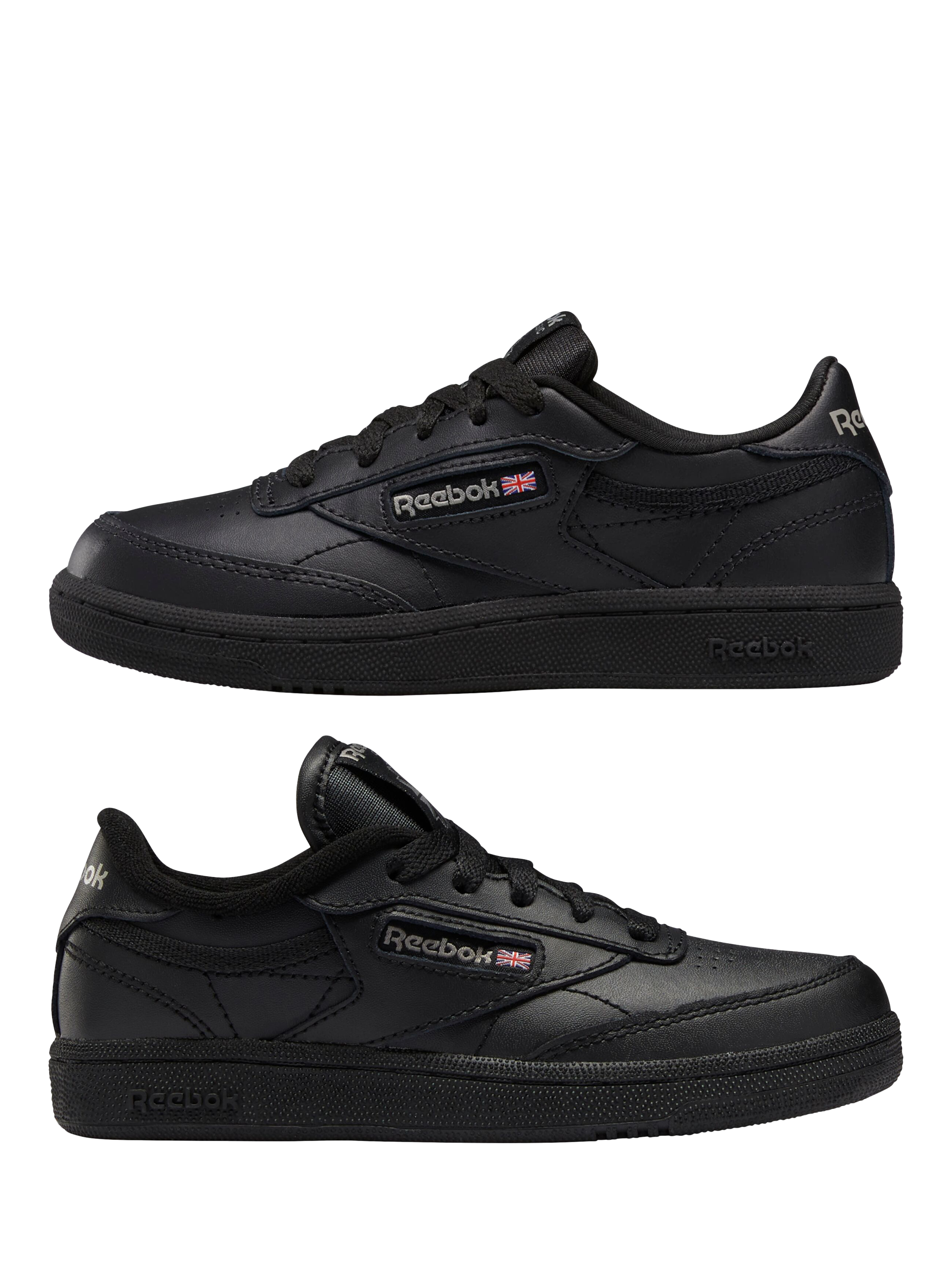 Product image 3 of 9, which shows Reebok Kids' Club Champion Leather Trainers, Black, 10 Jnr