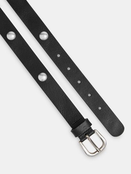 Whistles Studded Leather Belt, Black, Black
