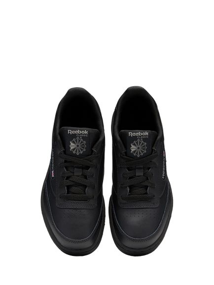 Reebok Kids' Club 85 Leather Trainers, Black - view 2, Black