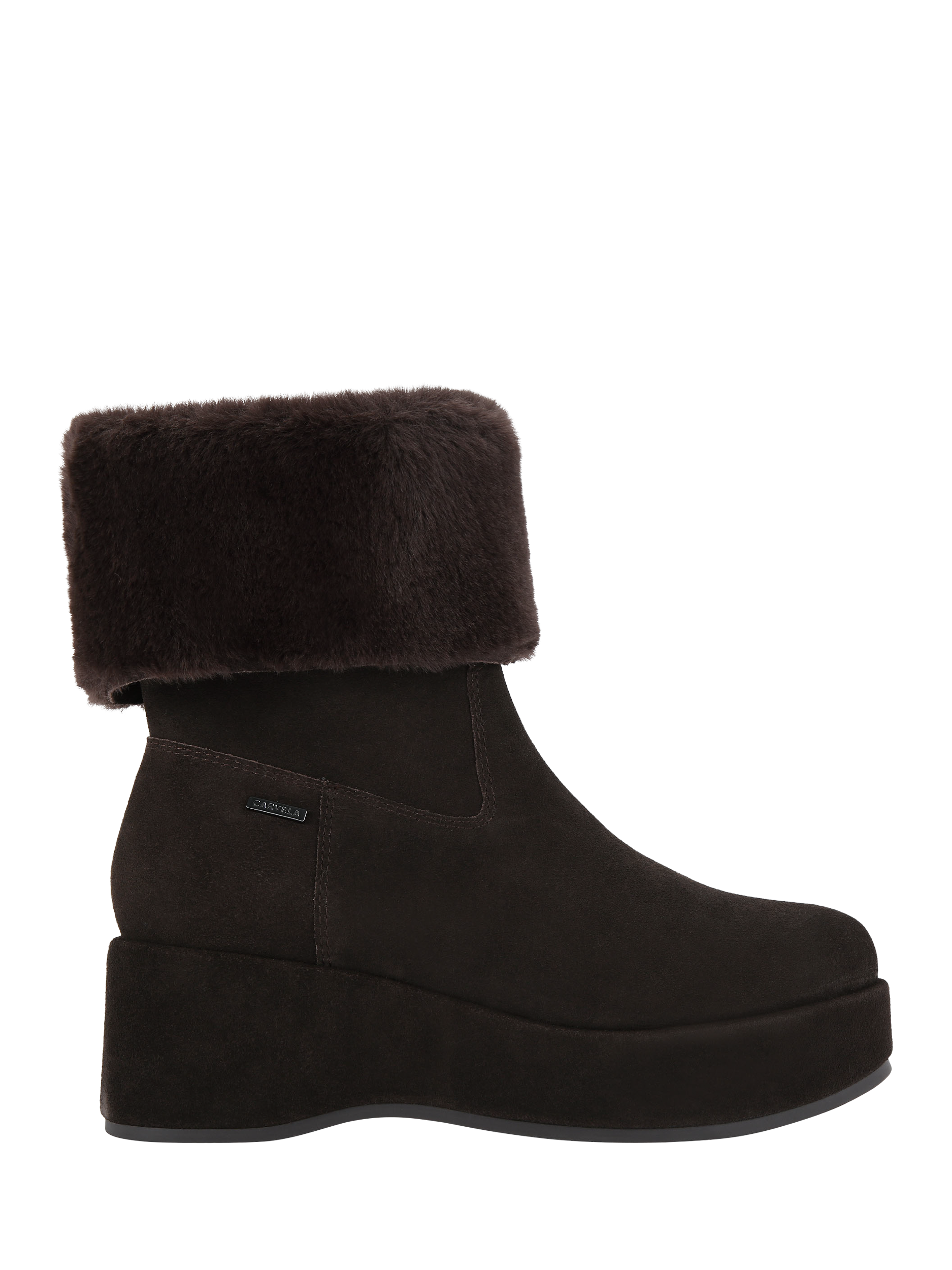 Product image 1 of 5, which shows Carvela Apres Fur Ankle Boots, Dark Brown, 3
