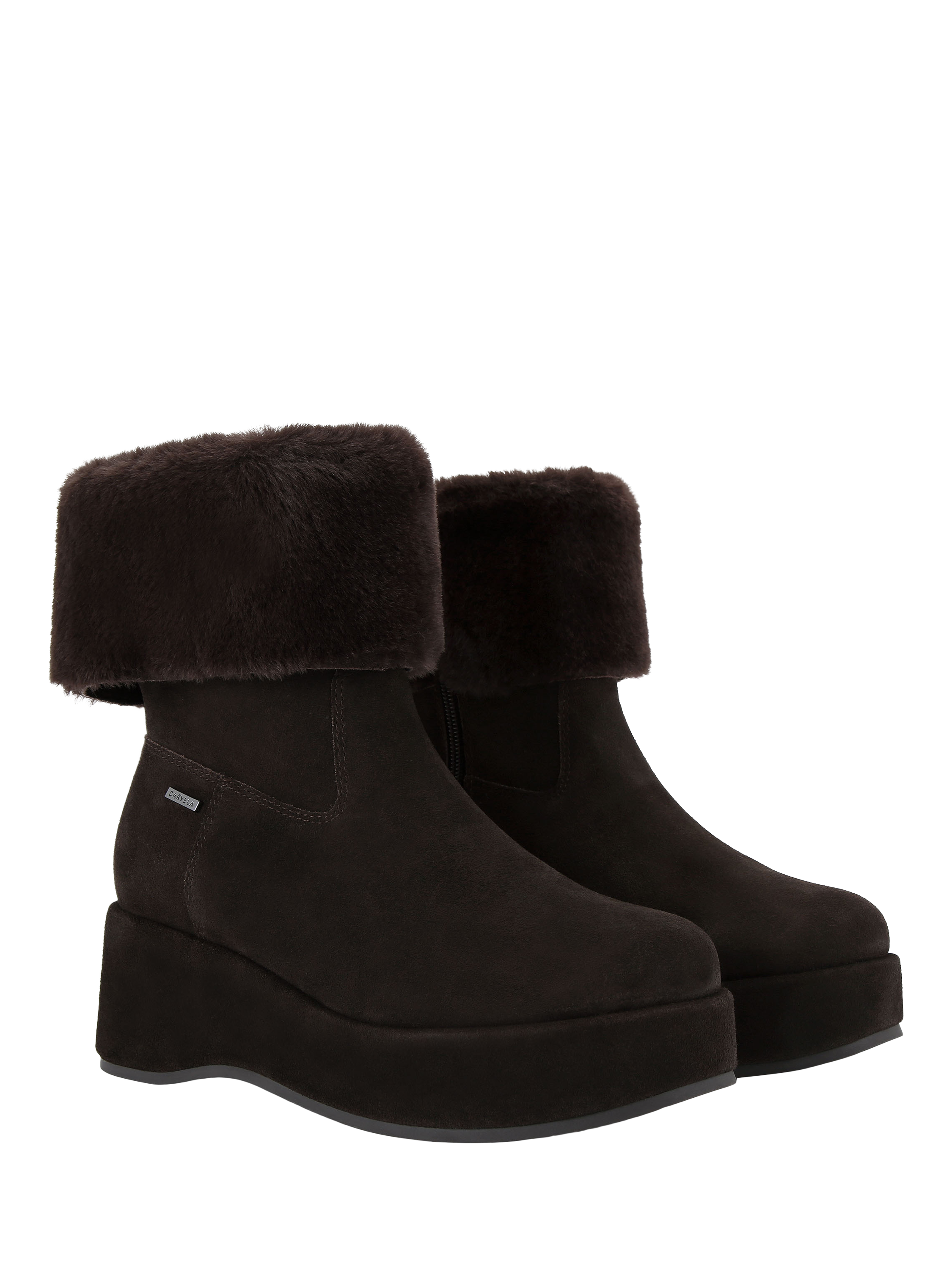 Product image 5 of 5, which shows Carvela Apres Fur Ankle Boots, Dark Brown, 3