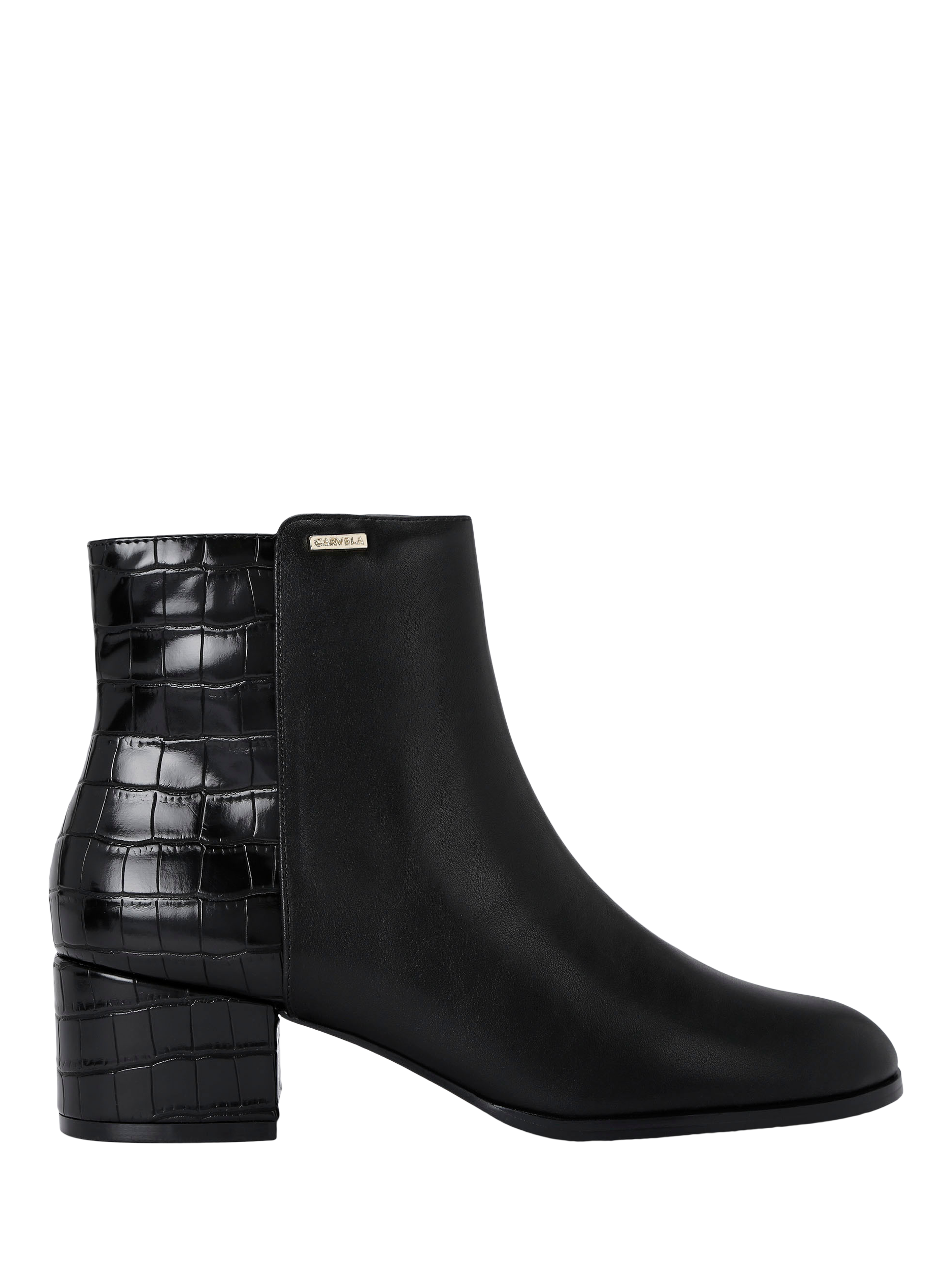 Carvela Callie Croc Effect Ankle Boots Black