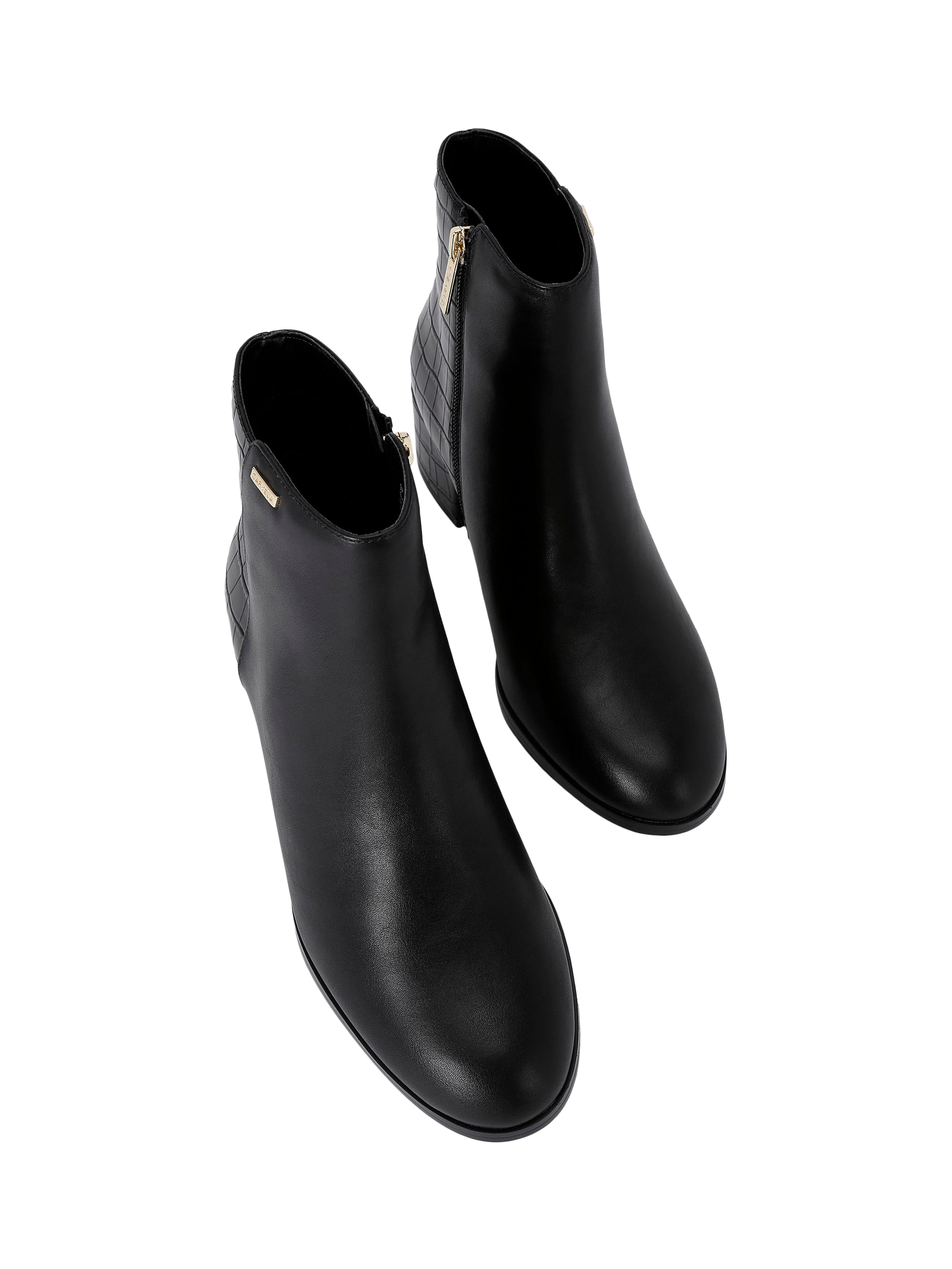 Product image 3 of 5, which shows Carvela Callie Croc Effect Ankle Boots, Black, 3
