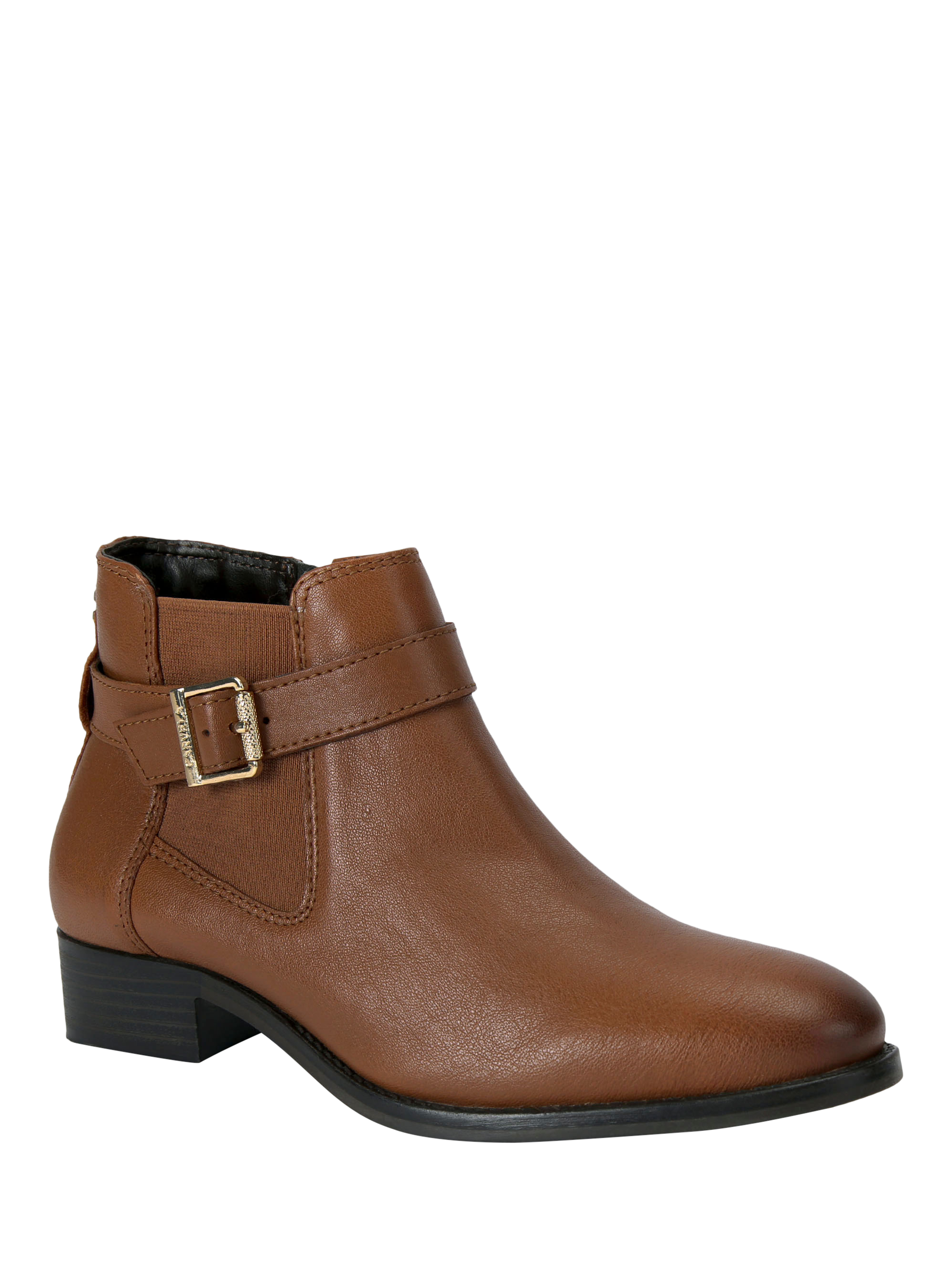 Product image 2 of 4, which shows Carvela Silver Low Leather Ankle Boots, Brown Tan, 3