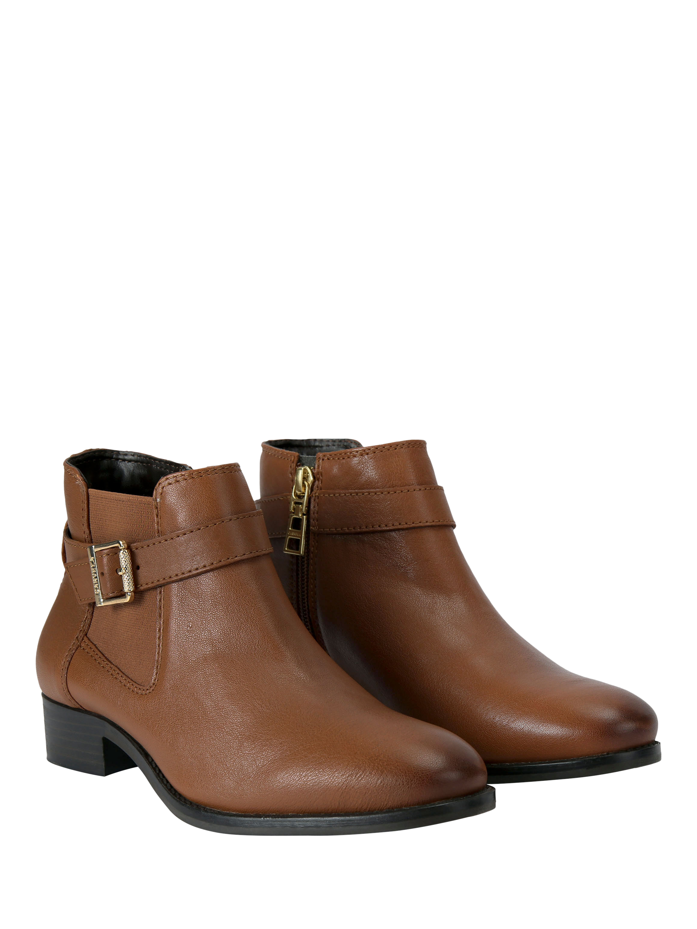 Product image 4 of 4, which shows Carvela Silver Low Leather Ankle Boots, Brown Tan, 3