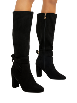 Carvela Tempt Microsuede Knee High Boots, Black - view 2, Black