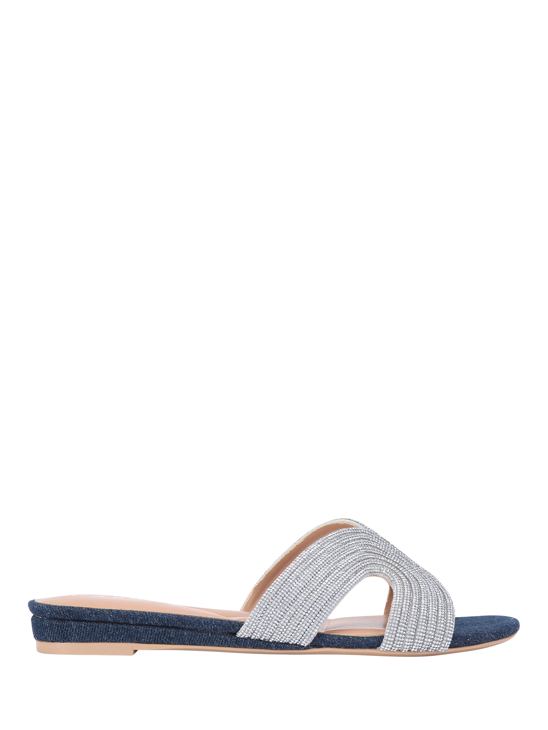 Carvela Gala Mule Jewel Embellished Sandals, Blue Denim