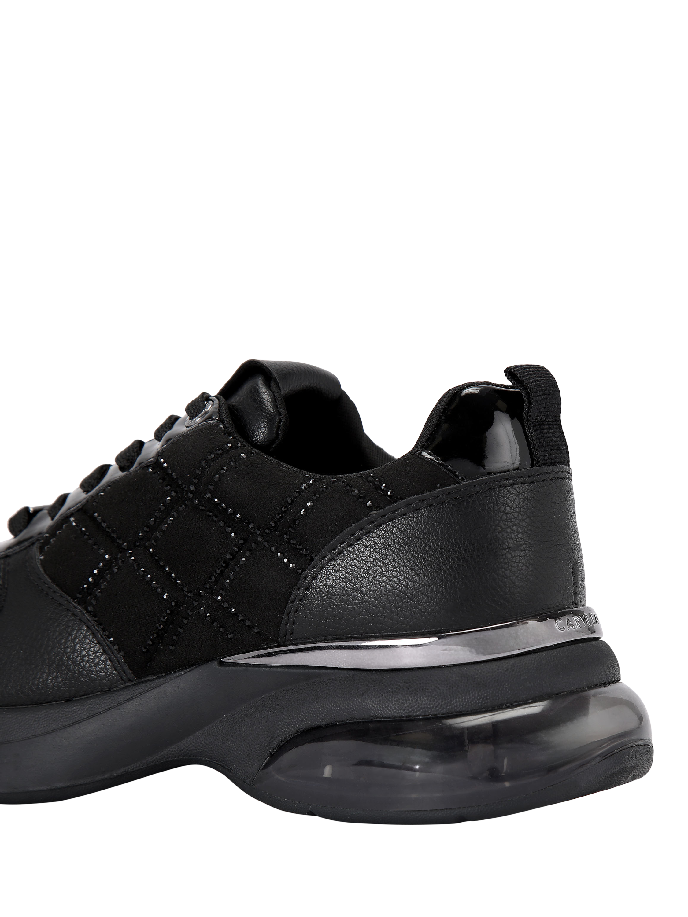 Product image 4 of 5, which shows Carvela Cosmic Diamond Embellished Trainers, Black, 3