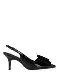 Carvela Lavish Velvet Bow Pointed Slingback Courts, Black