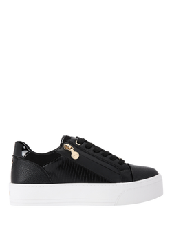Carvela Statement Zip Trainers, Black