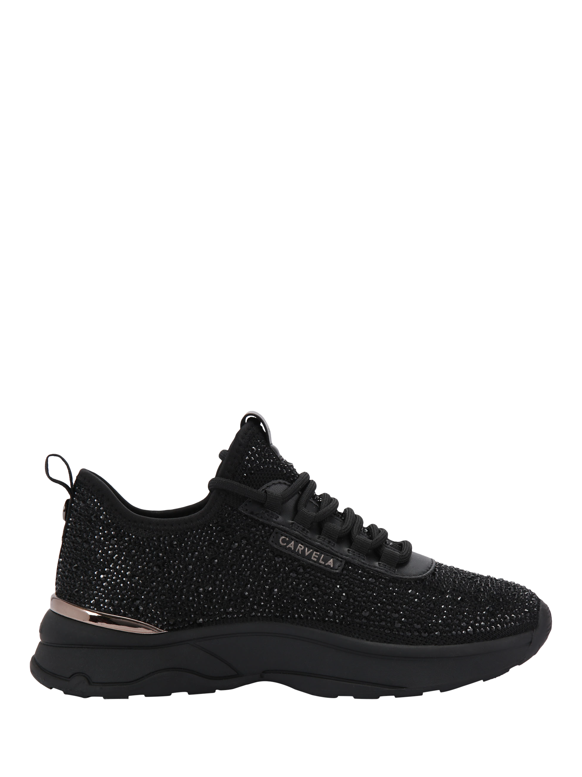 Product image 1 of 5, which shows Carvela Swift Jewel Runner Trainers, Black, 3