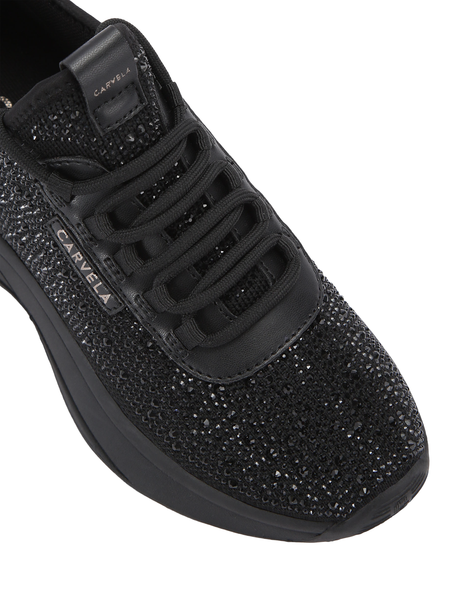 Product image 5 of 5, which shows Carvela Swift Jewel Runner Trainers, Black, 3