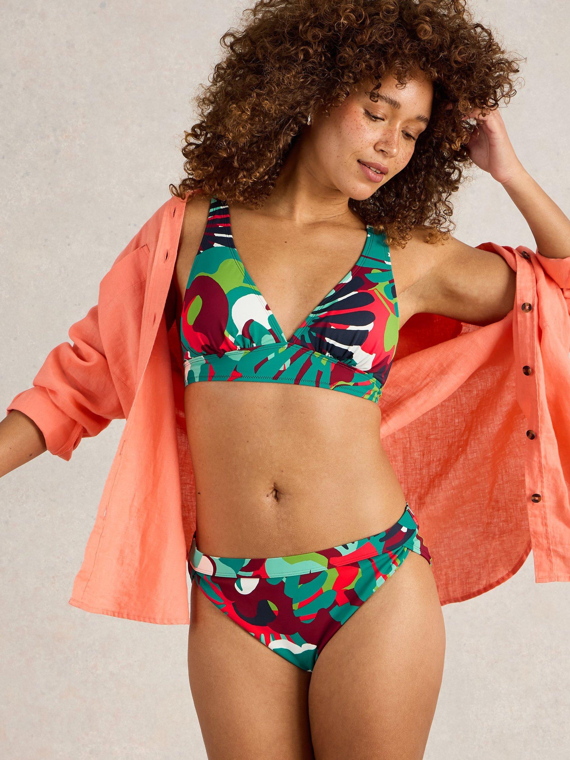 Product image 4 of 6, which shows White Stuff Tabitha Bikini Bottoms, Navy/Multi, 14