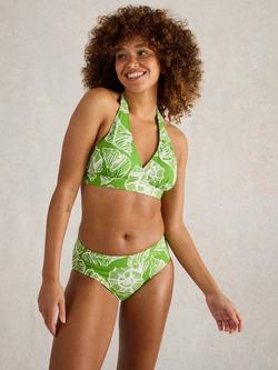 White Stuff Valley Bikini Top, Green/White, Green/White