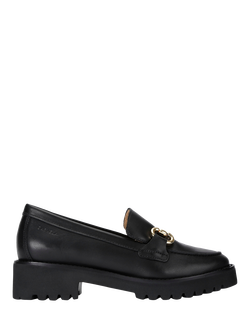 Carvela Chester Leather Slip On Loafers, Black, Black