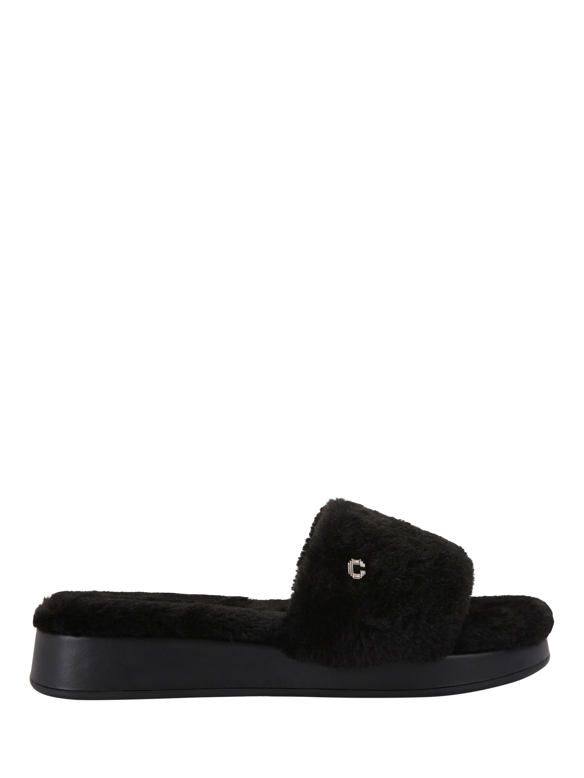 Carvela Cloud Cosy Faux Fur Mules, Black