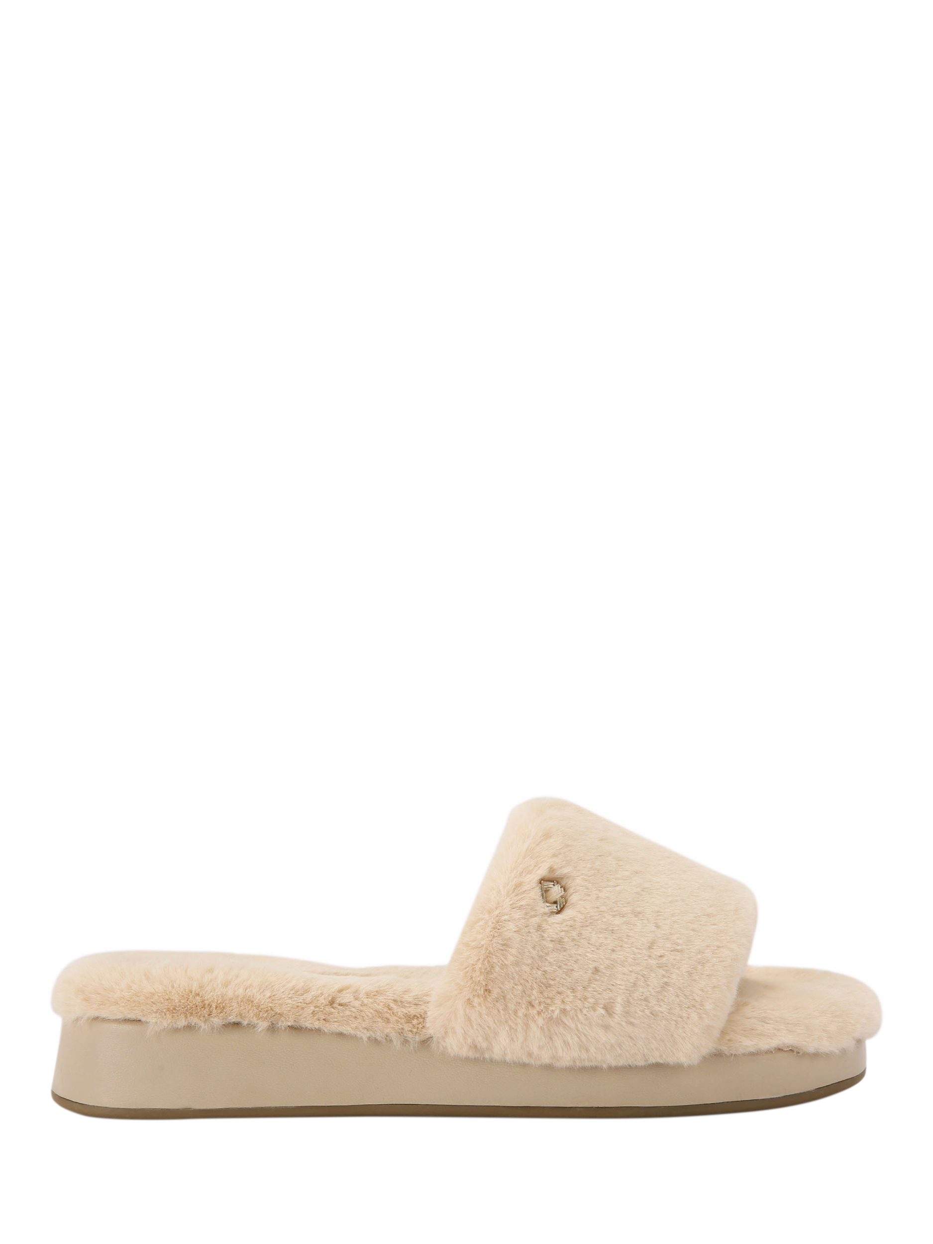 Carvela Cloud Cosy Faux Fur Mules, Natural Beige