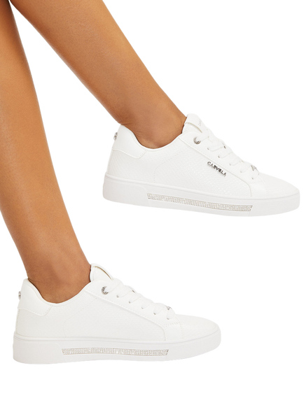 Carvela Diamond Embellished Trainers, White - view 2, White