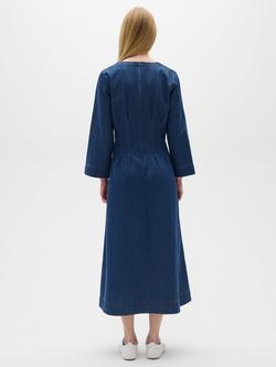 InWear Mable V-Notch Denim Dress, Dark Blue - view 2, Dark Blue