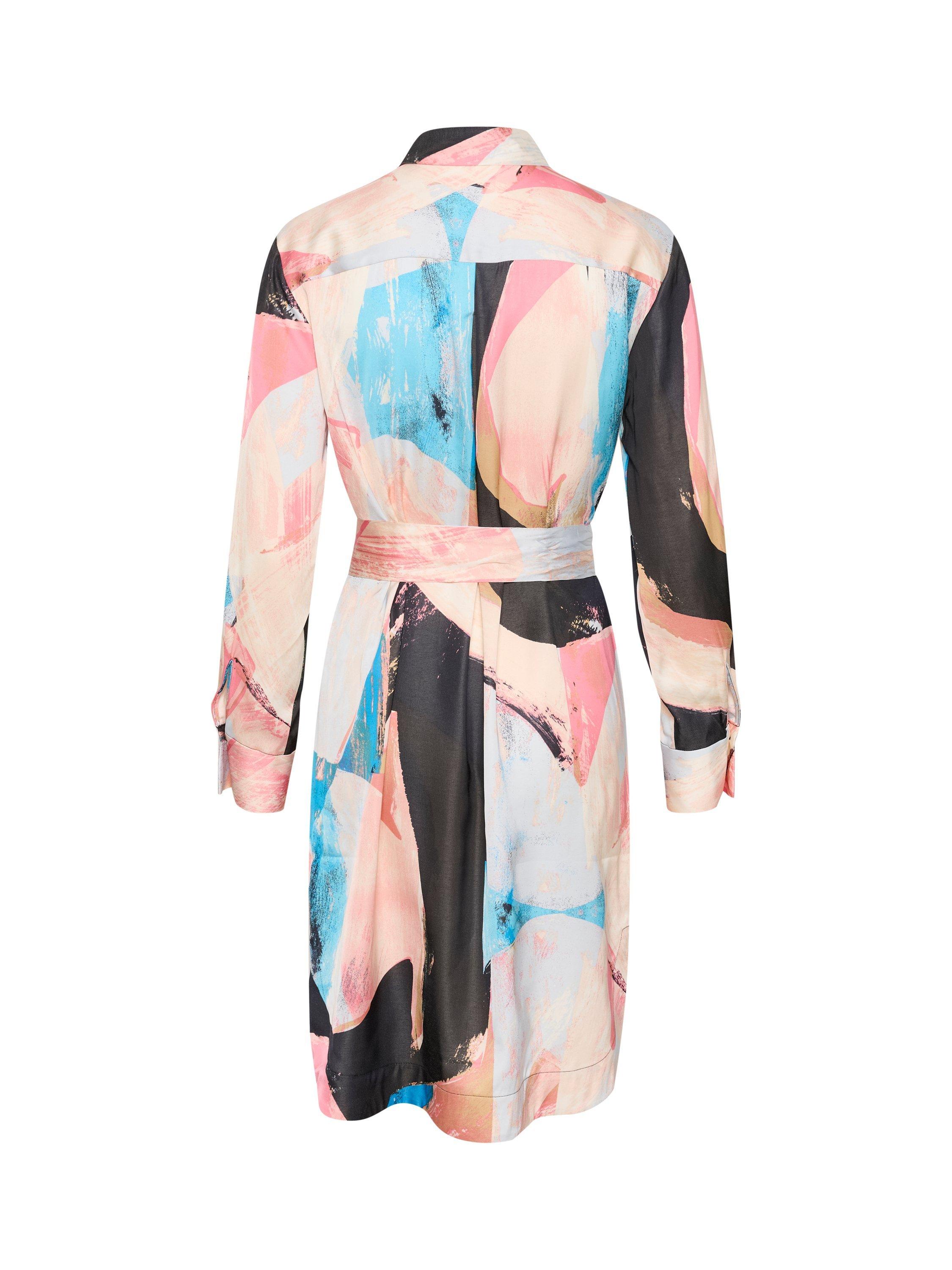 Product image 2 of 2, which shows InWear Valerie Geometric Belted Shirt Dress, Pink/Multi, 12