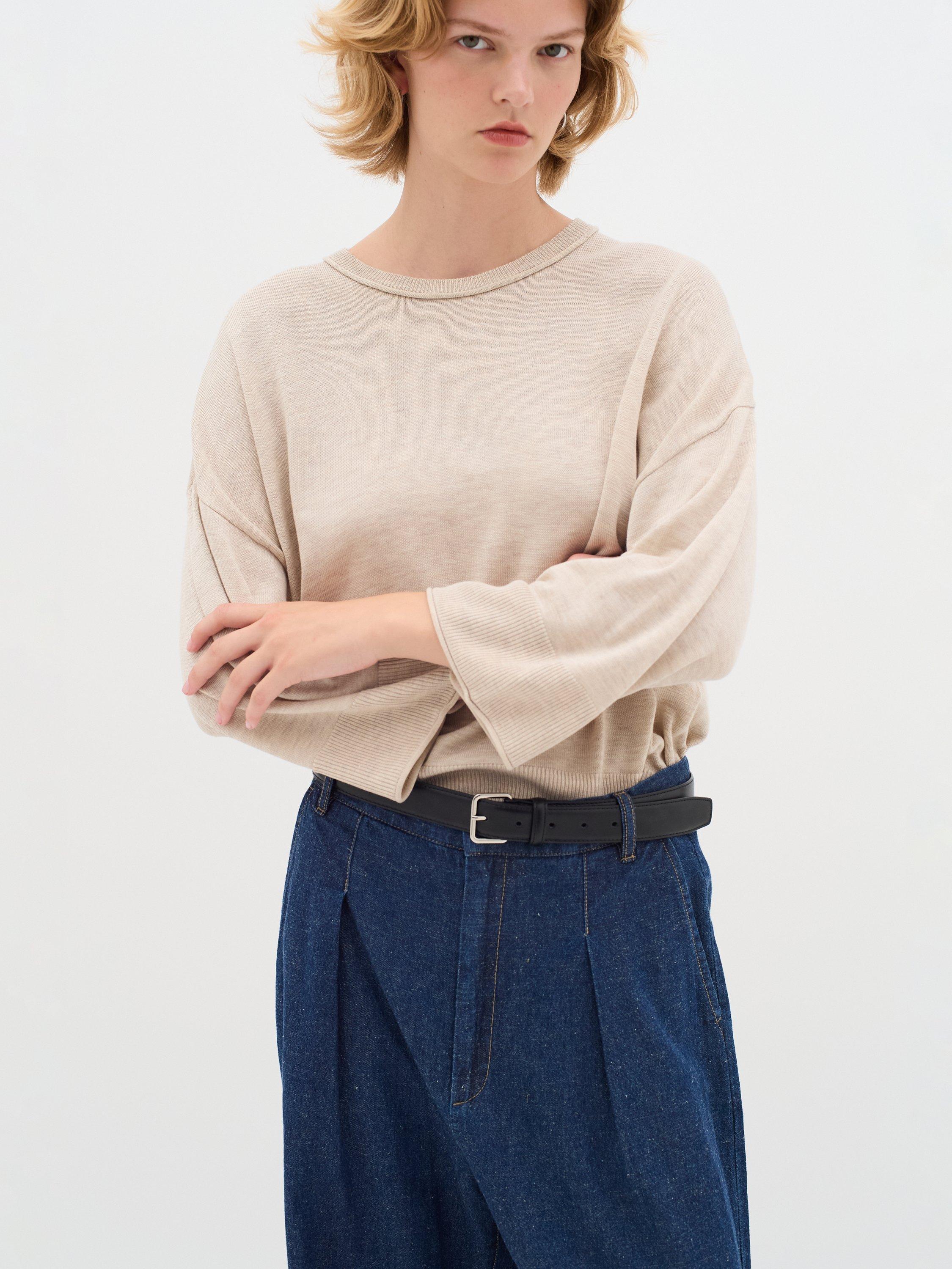 Product image 1 of 5, which shows InWear Ilze Round Neck Jumper, Haze Melange, S