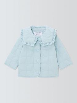 John Lewis Baby Cherry Quilted Jacket, Blue, Blue