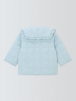 John Lewis Baby Cherry Quilted Jacket, Blue - view 2, Blue