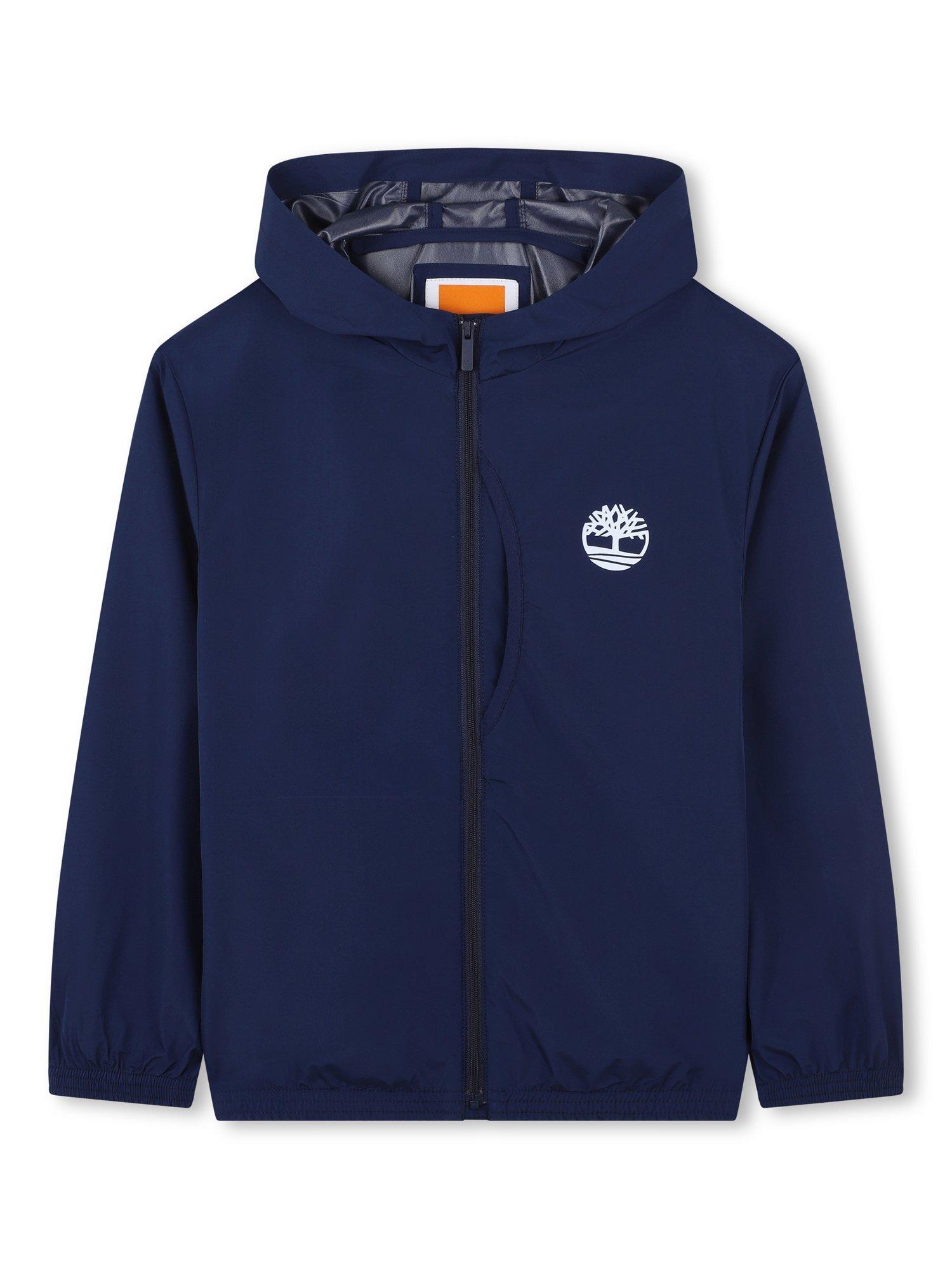 Product image 1 of 2, which shows Timberland Kids' Hooded Windbreaker Jacket, Medieval Blue, 5 years