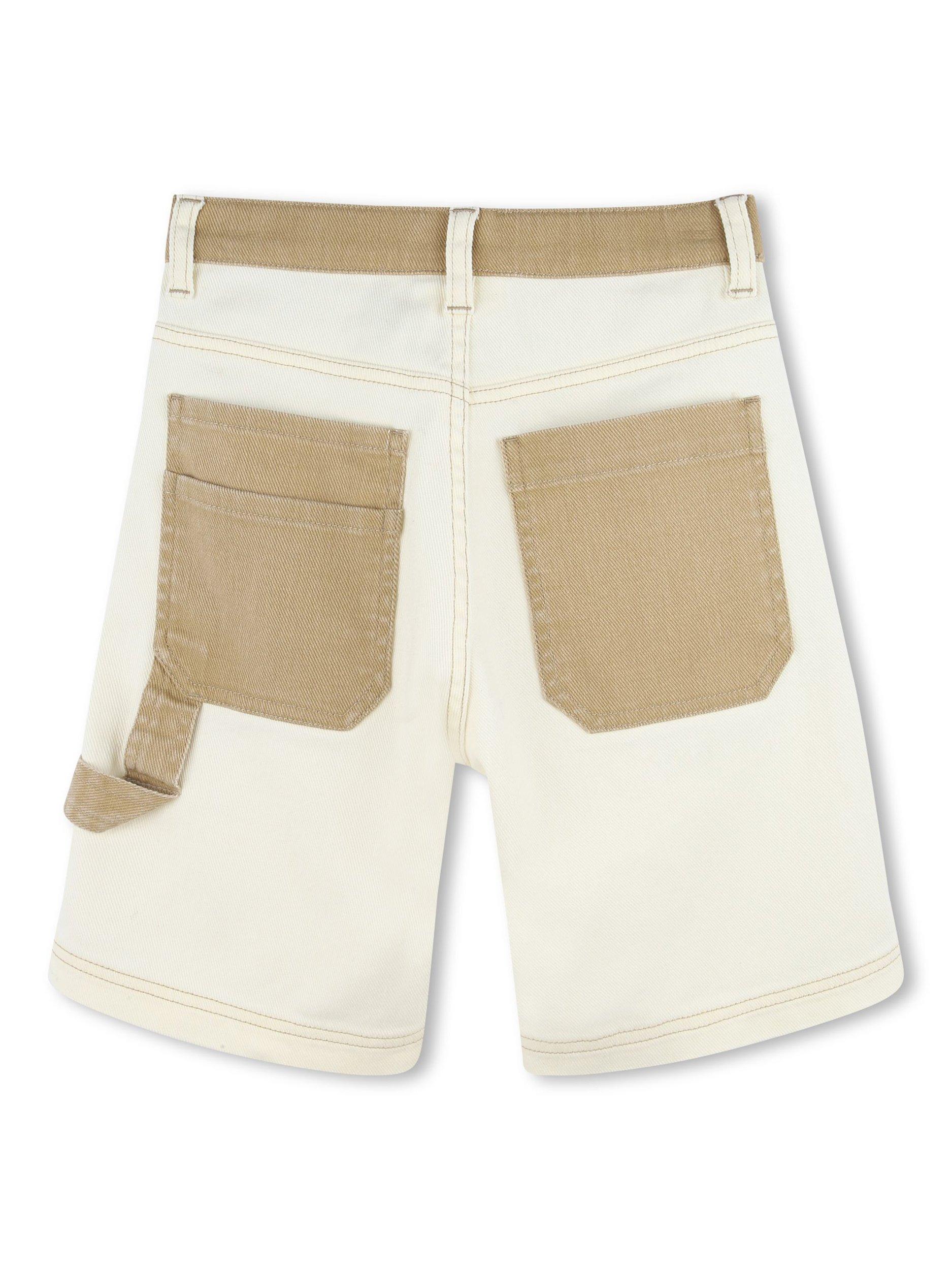 Product image 2 of 2, which shows Timberland Kids' Two-Tone Denim Bermuda Shorts, Cream, 6 years