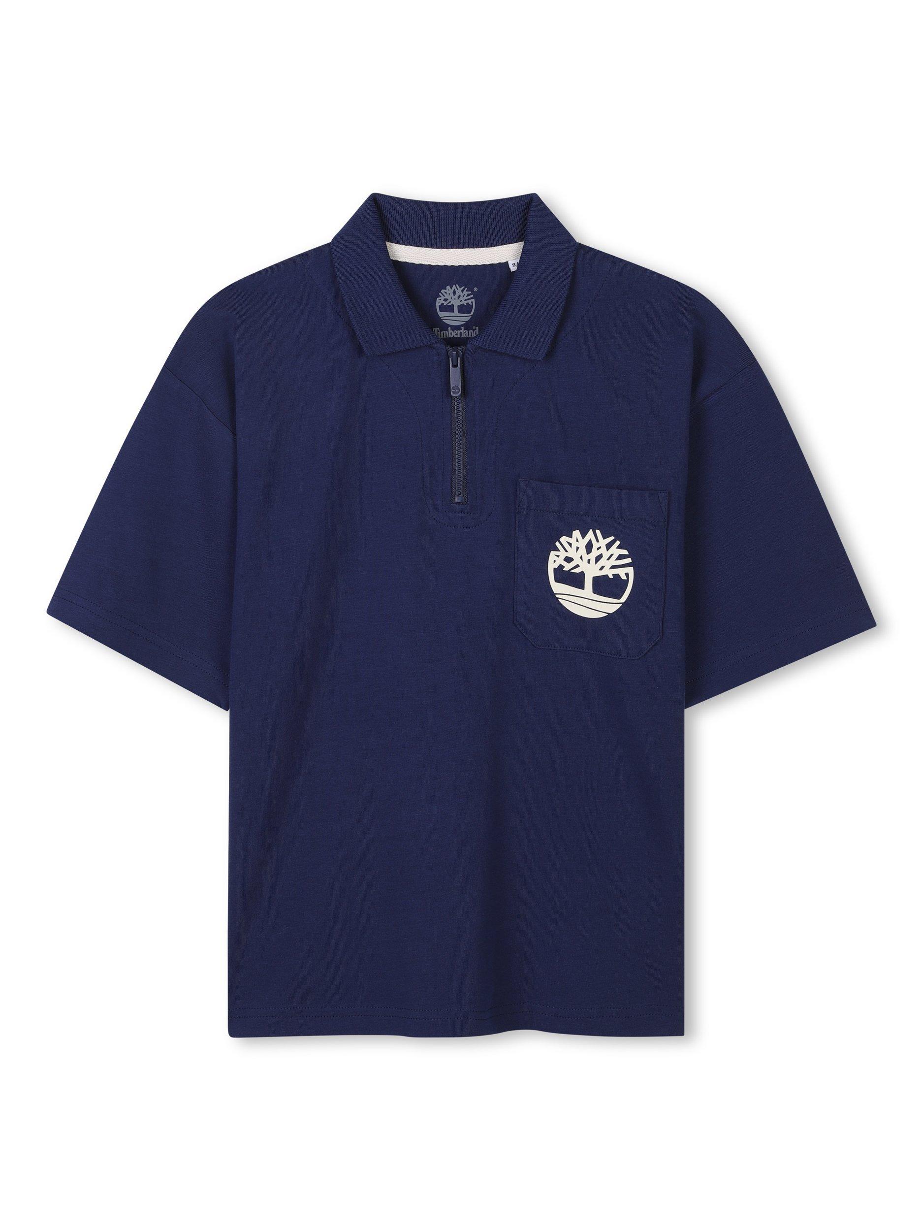 Product image 1 of 2, which shows Timberland Kids' Jersey Cotton Polo Shirt, Medieval Blue, 4 years